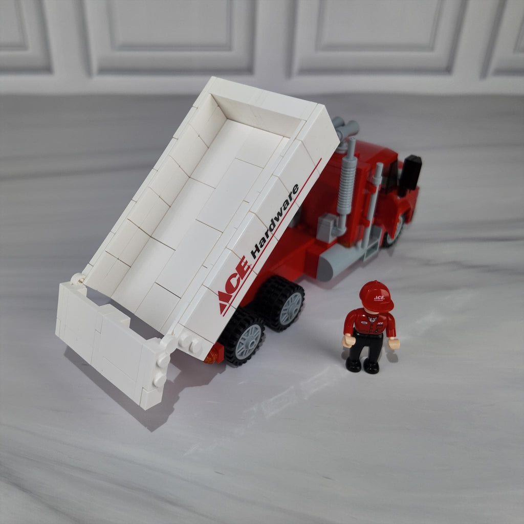 Dump Truck Building Brick Set with Lollipops – Toy Truck Candy Gift Bundle