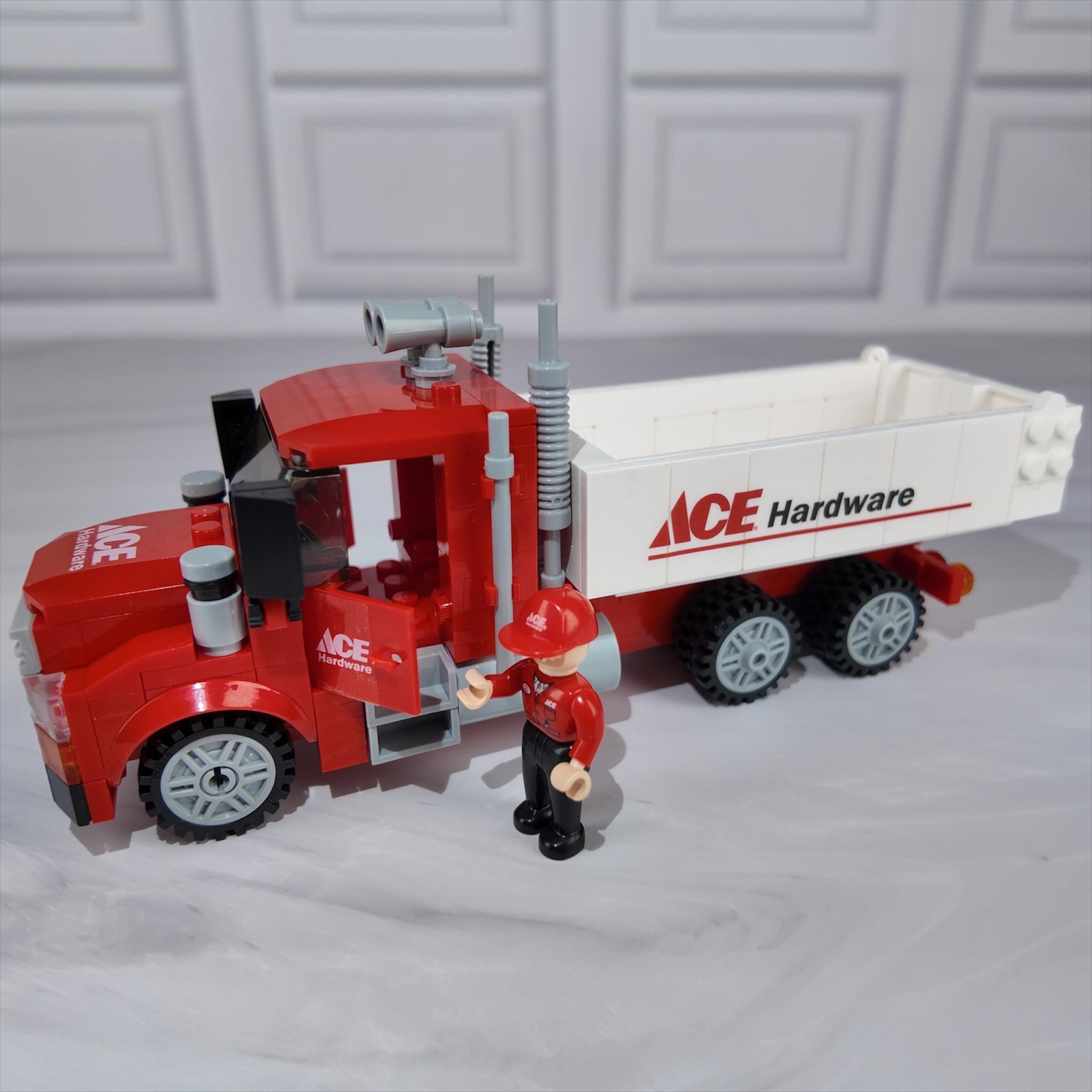 Dump Truck Building Brick Set with Lollipops – Toy Truck Candy Gift Bundle