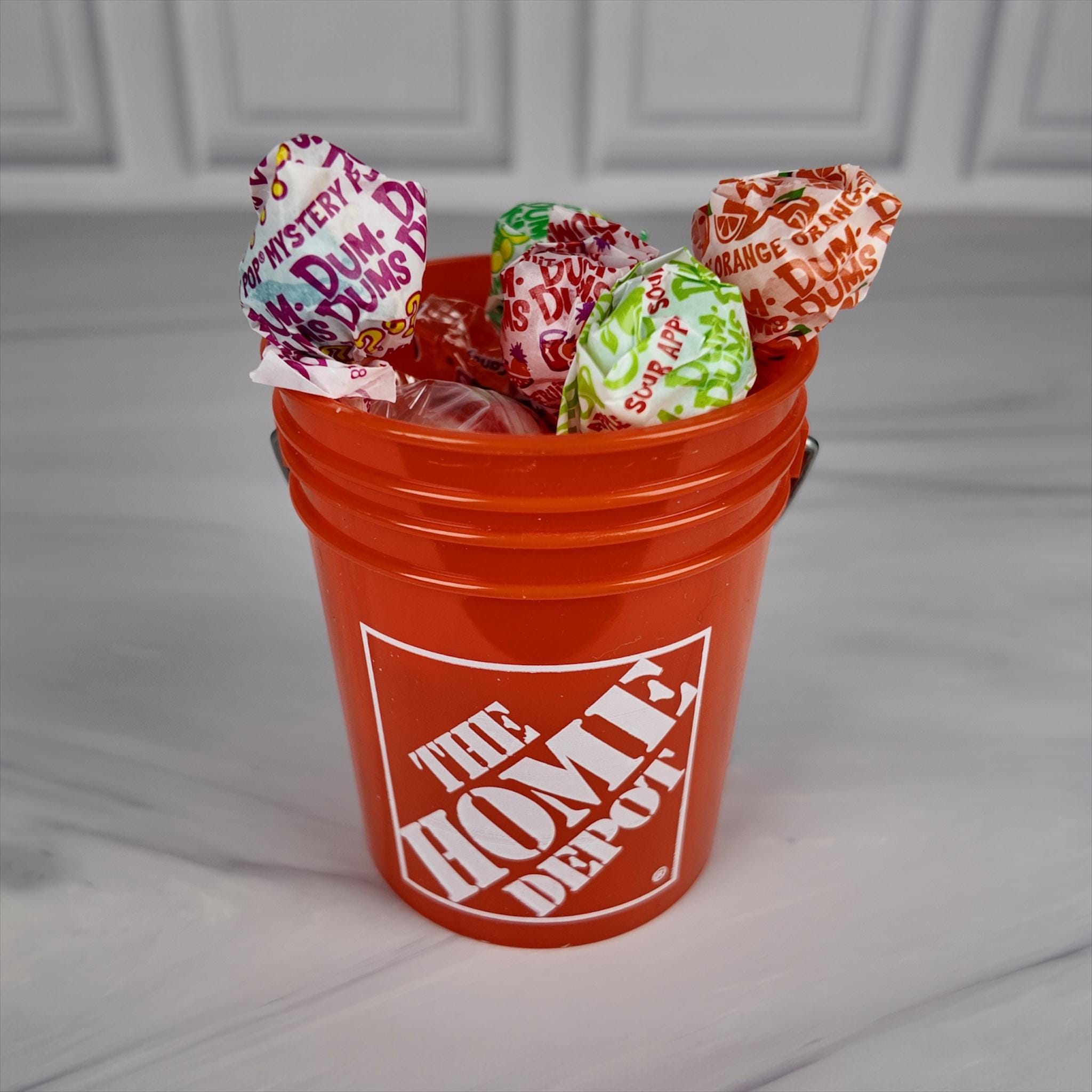 Bright Orange Mini Bucket Candy Gift Basket Set