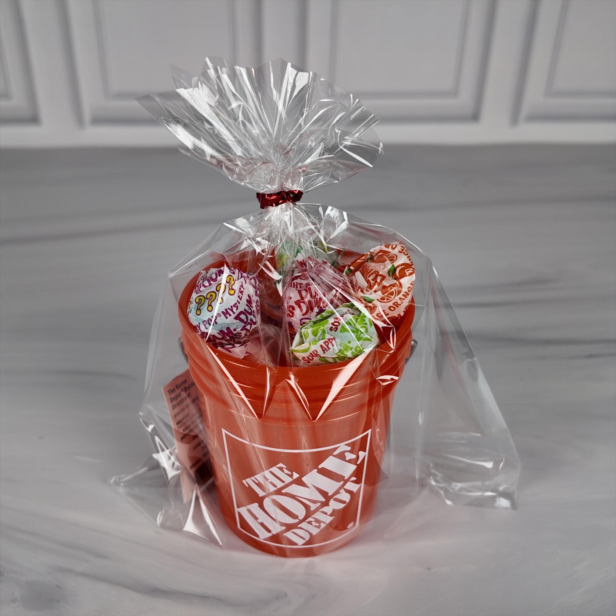 Bright Orange Mini Bucket Candy Gift Basket Set
