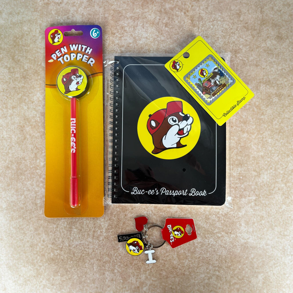 Travel Bundle Gift Set – Passport Notebook, Stamp, Pen, Keychain & Peppermint Candies