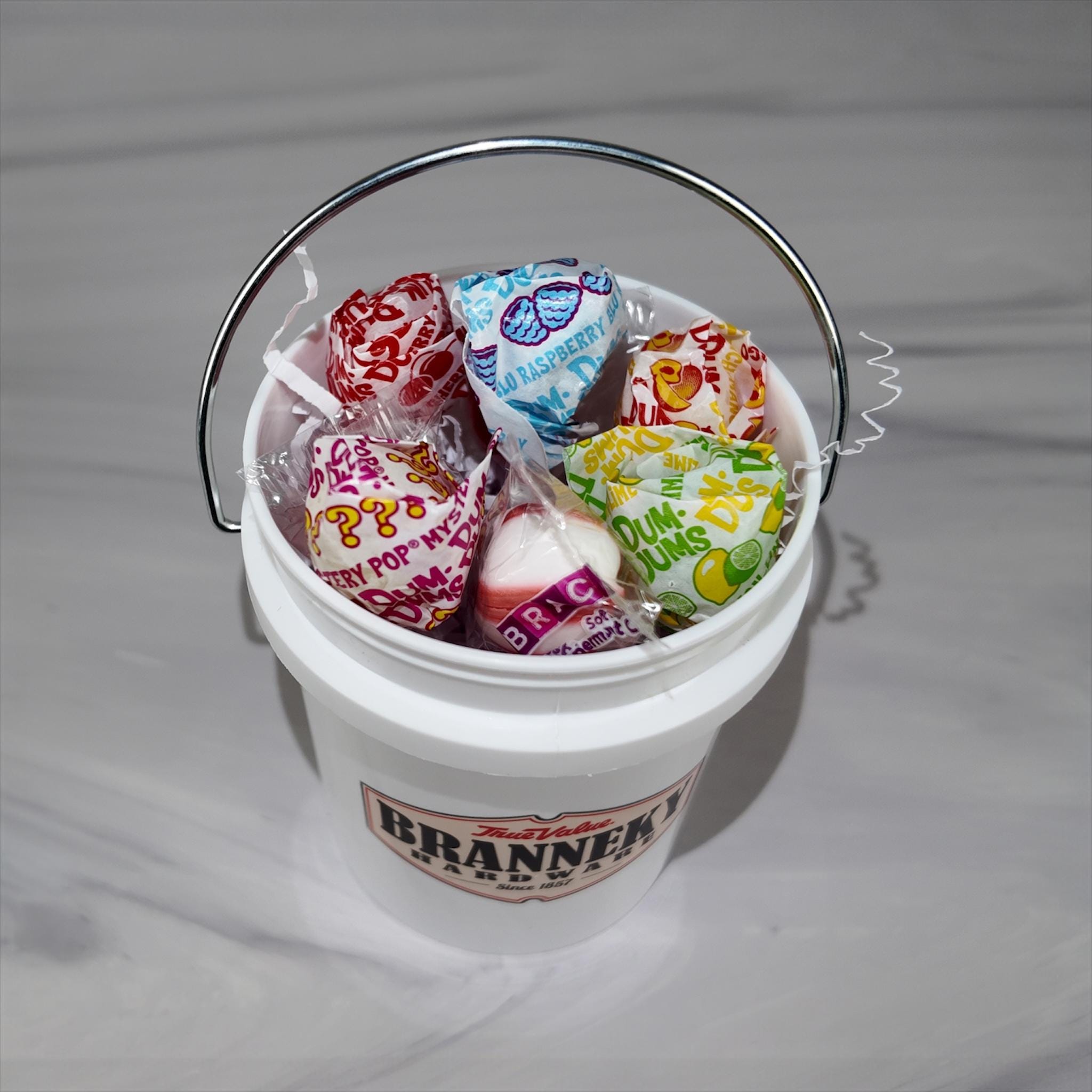 White Mini Bucket Candy Gift Basket Set