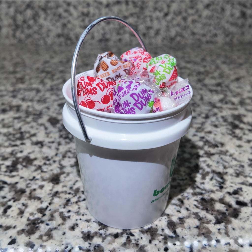 White or Green Mini Bucket Candy Gift Basket Set