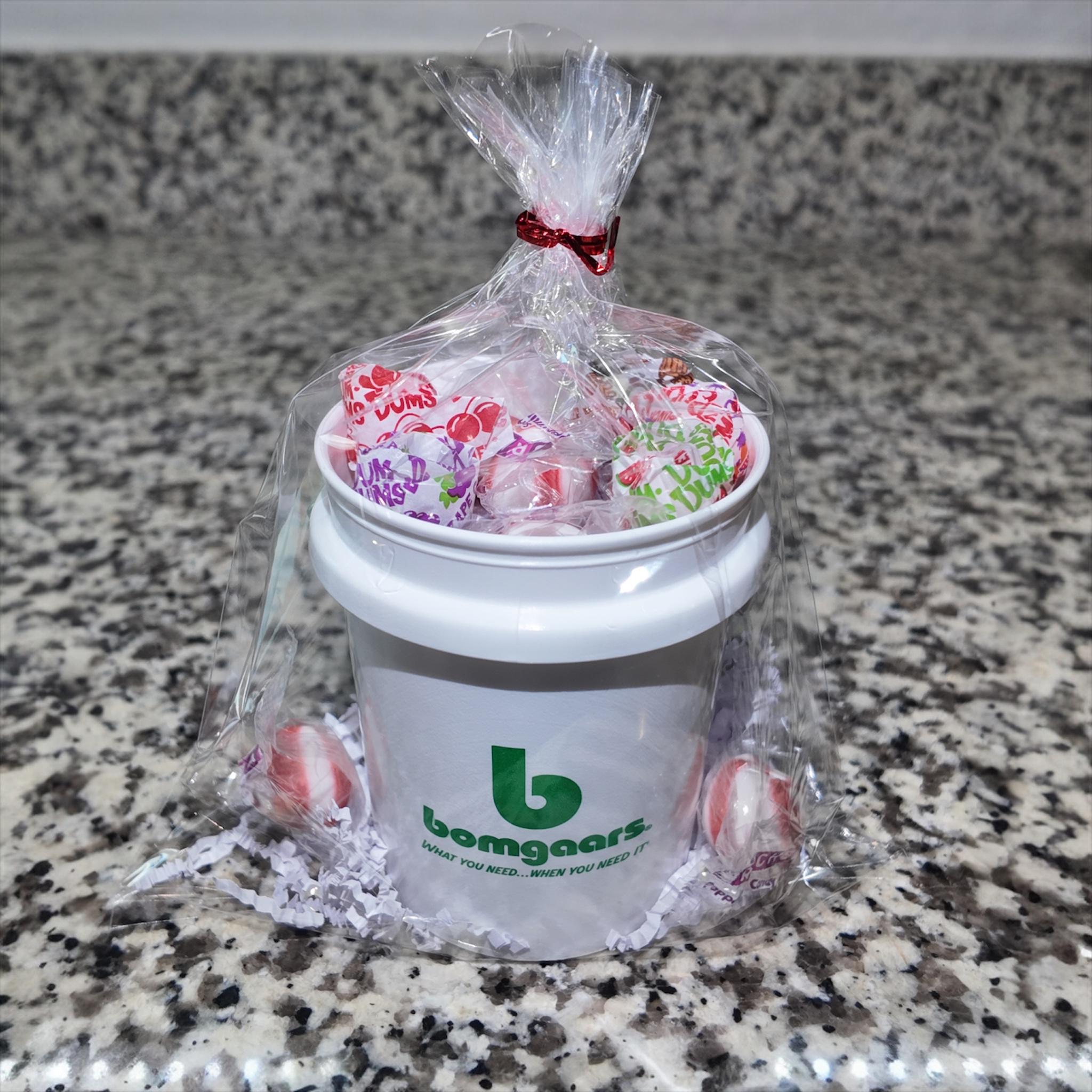 White or Green Mini Bucket Candy Gift Basket Set
