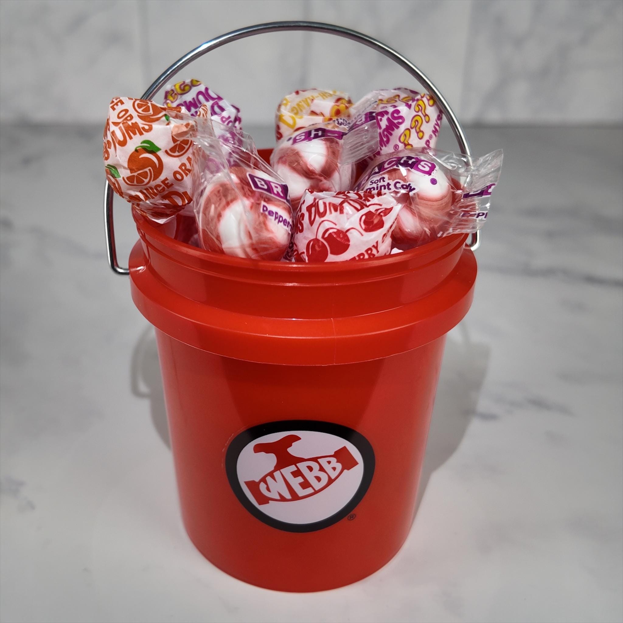 Bright Red Mini Bucket Candy Gift Basket Set