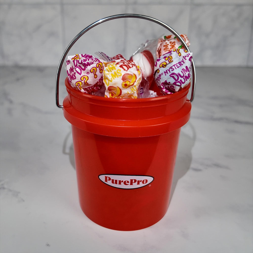 Bright Red Mini Bucket Candy Gift Basket Set