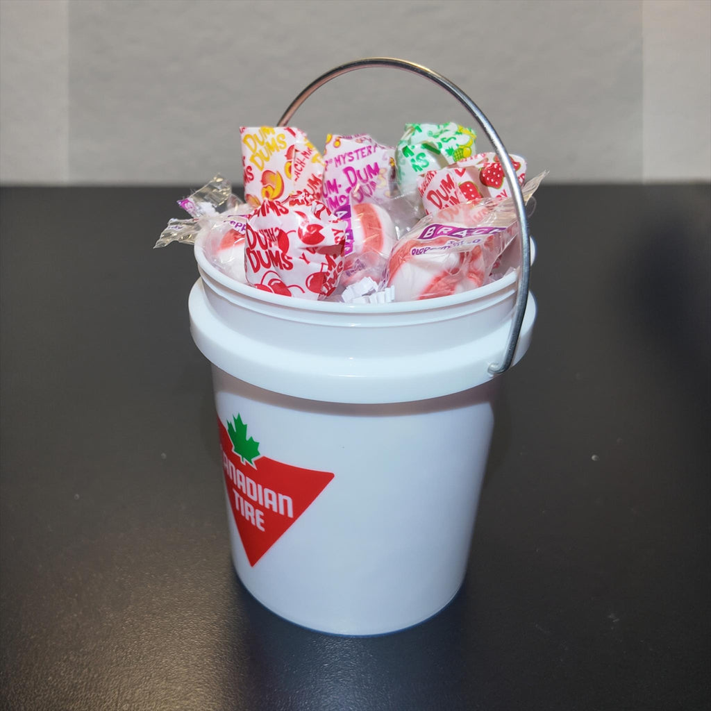 White Mini Bucket Candy Gift Basket Set