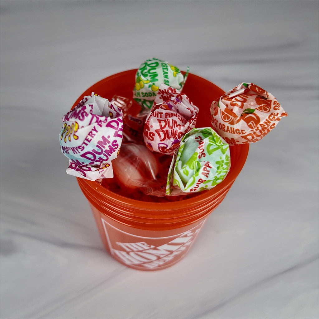 Bright Orange Mini Bucket Candy Gift Basket Set