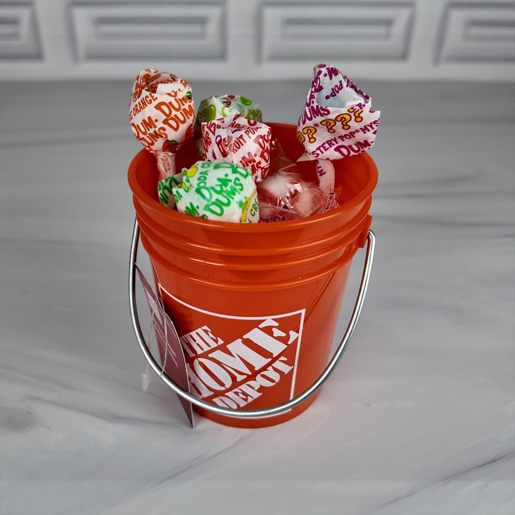Bright Orange Mini Bucket Candy Gift Basket Set