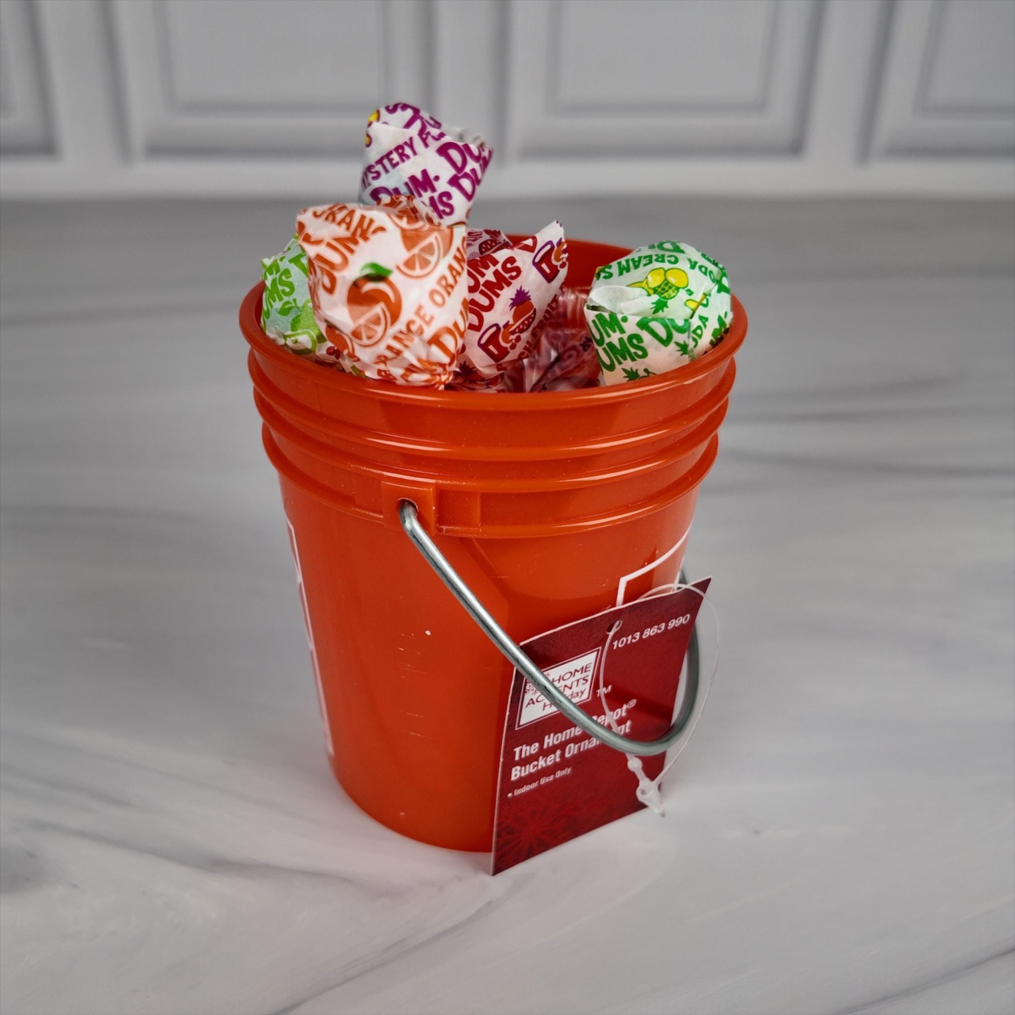 Bright Orange Mini Bucket Candy Gift Basket Set