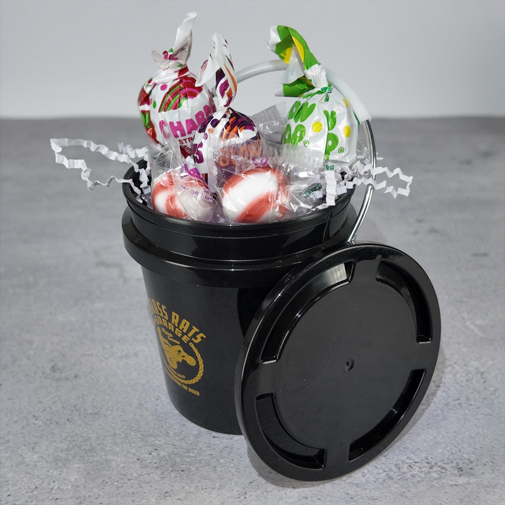 Black Mini Bucket Candy Gift Basket Set with Lid