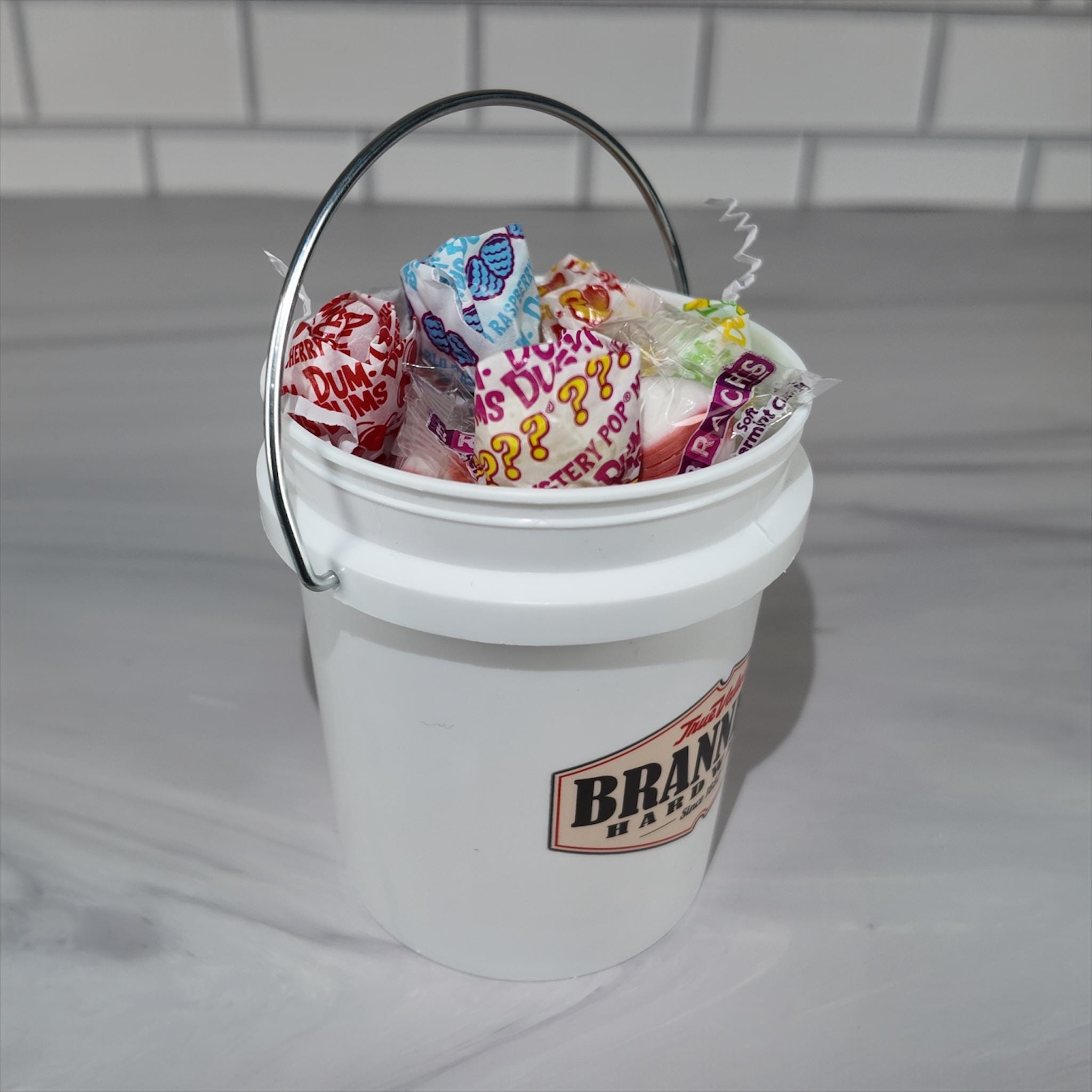 White Mini Bucket Candy Gift Basket Set