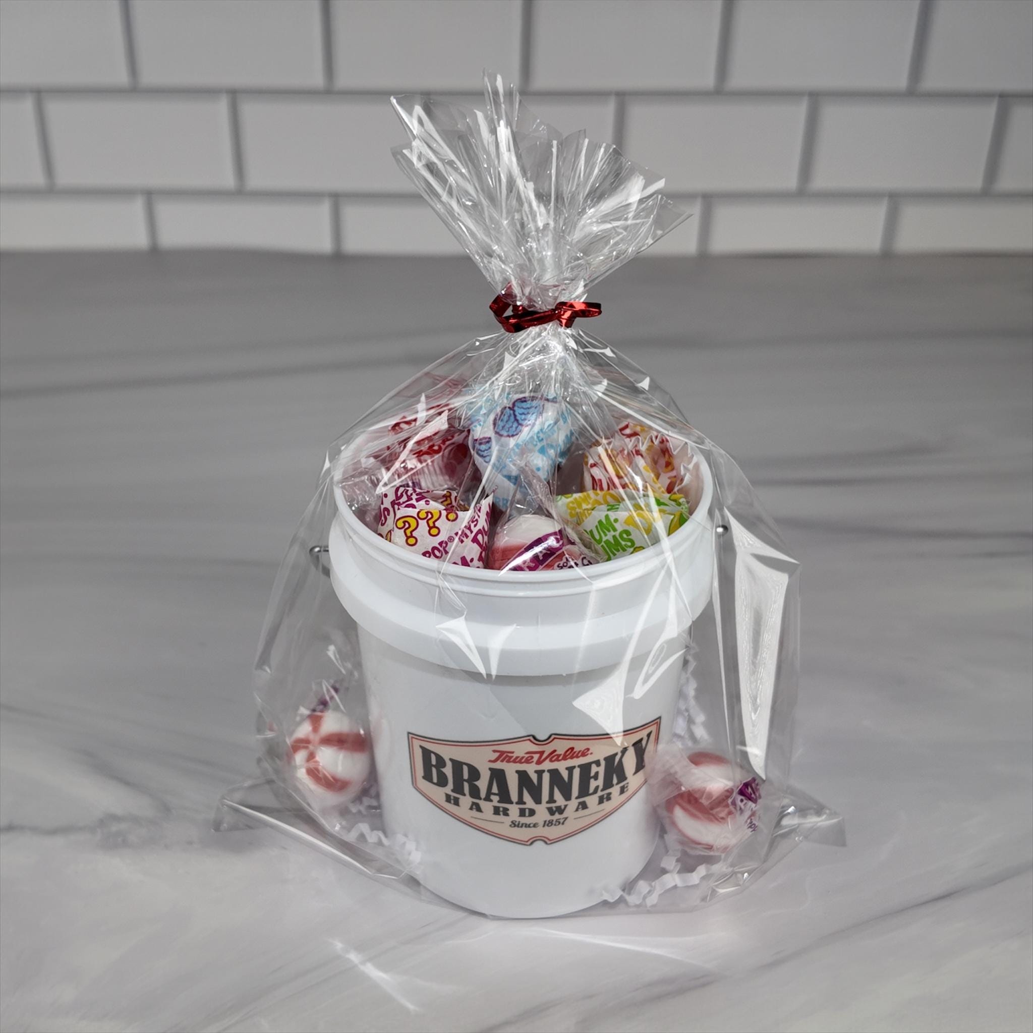 White Mini Bucket Candy Gift Basket Set