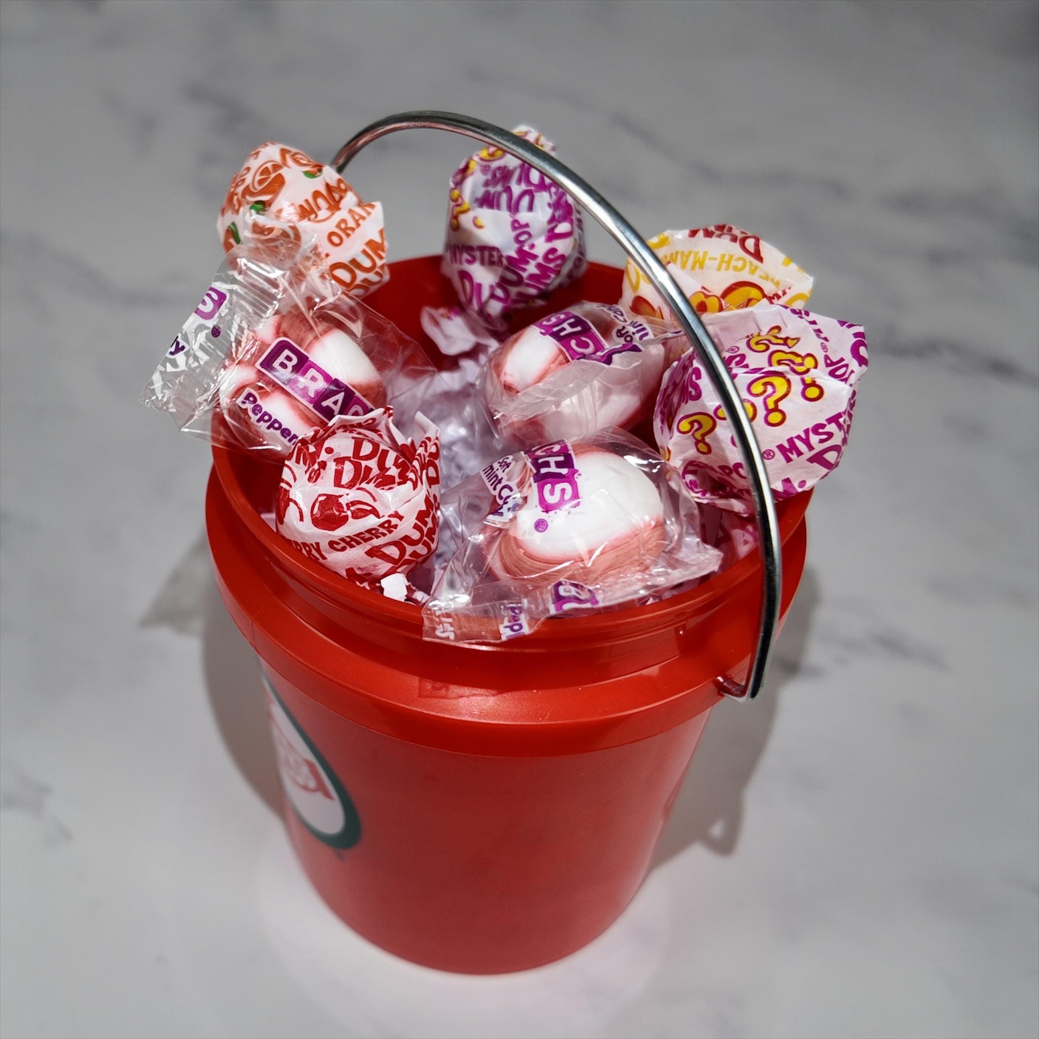 Bright Red Mini Bucket Candy Gift Basket Set