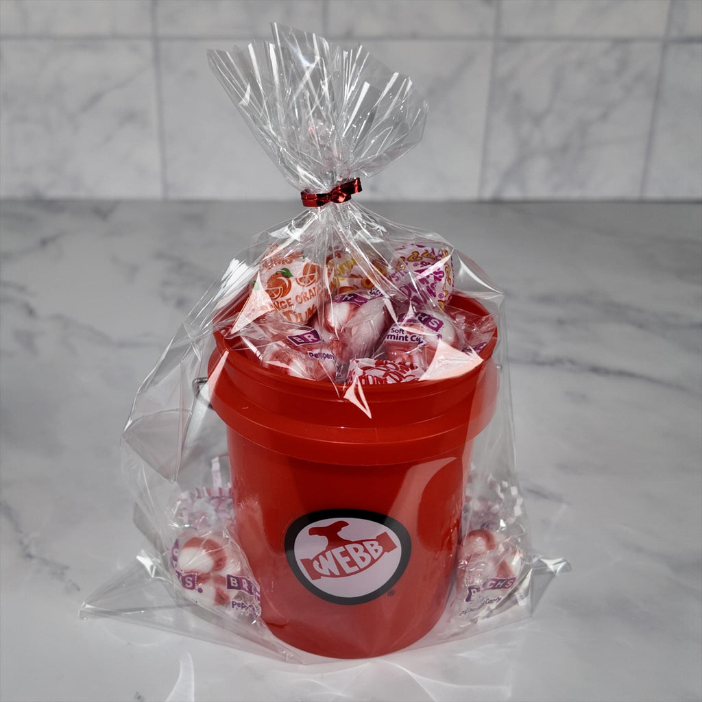 Bright Red Mini Bucket Candy Gift Basket Set