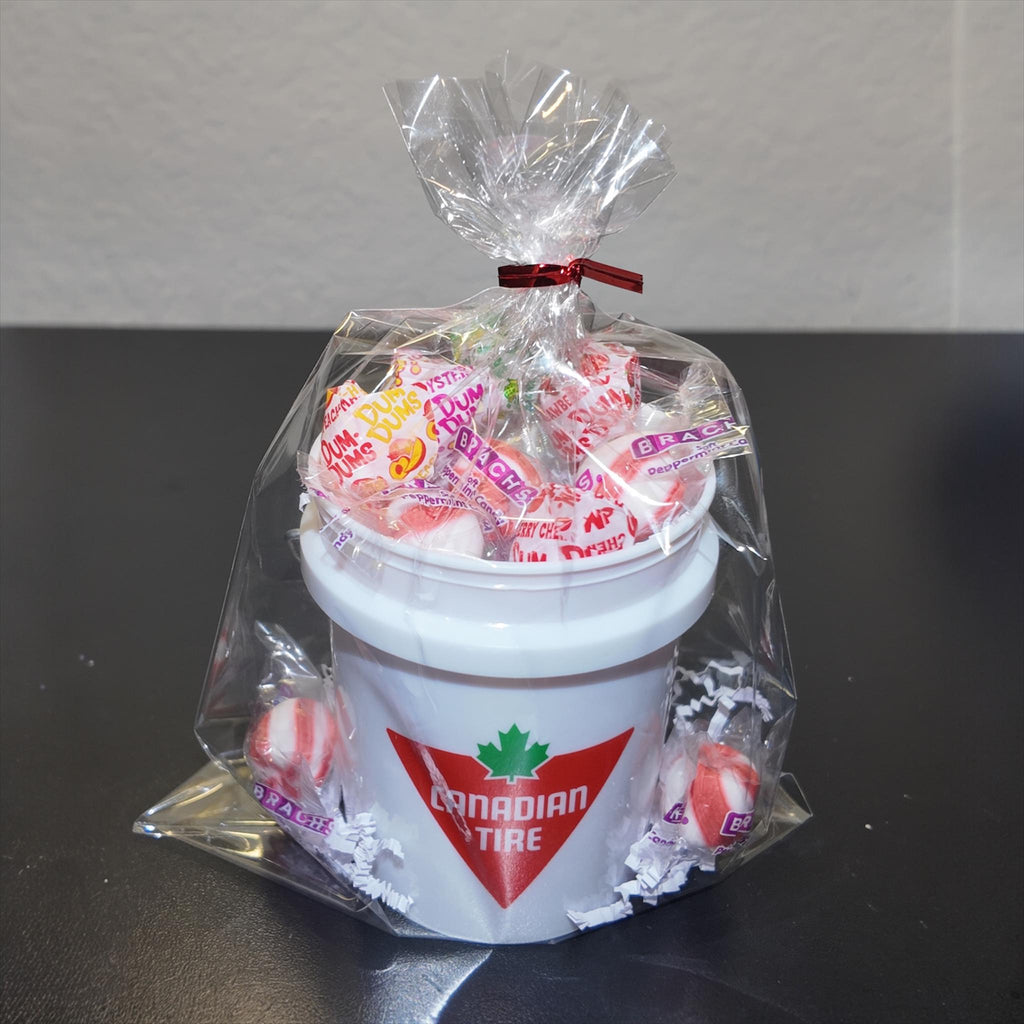 White Mini Bucket Candy Gift Basket Set