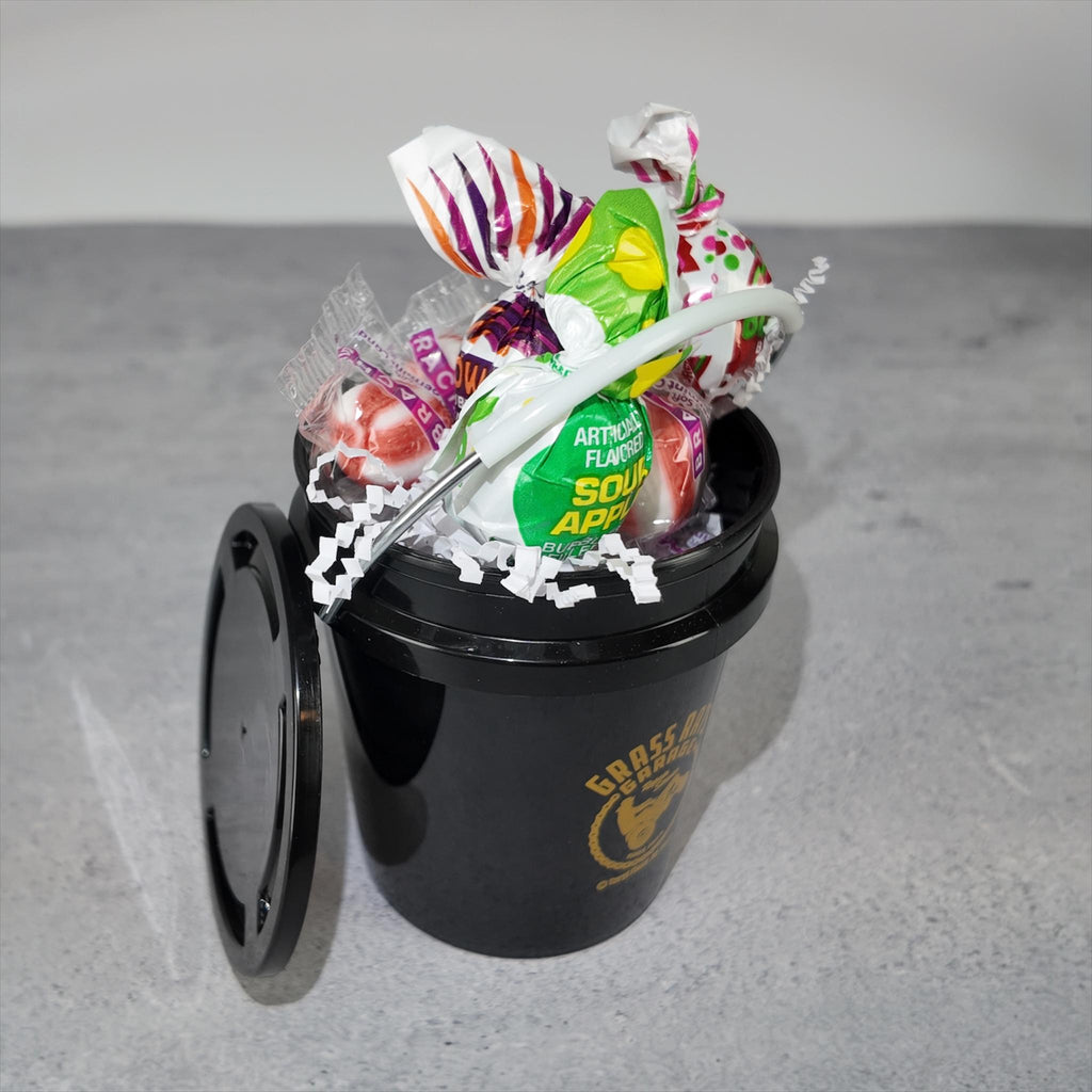 Black Mini Bucket Candy Gift Basket Set with Lid