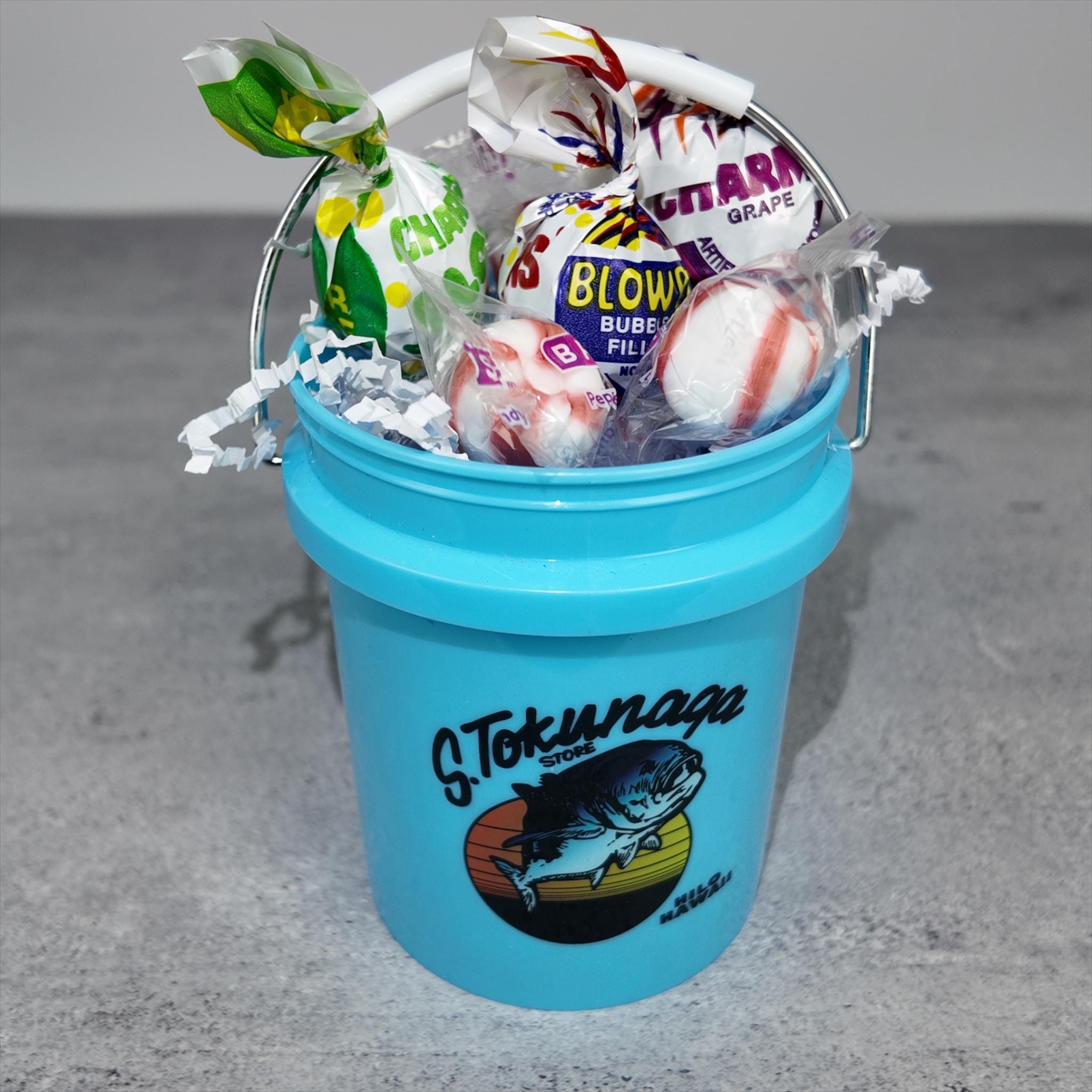Tropical Mini Bucket Candy Gift Basket Set – Light Blue Treat Bundle