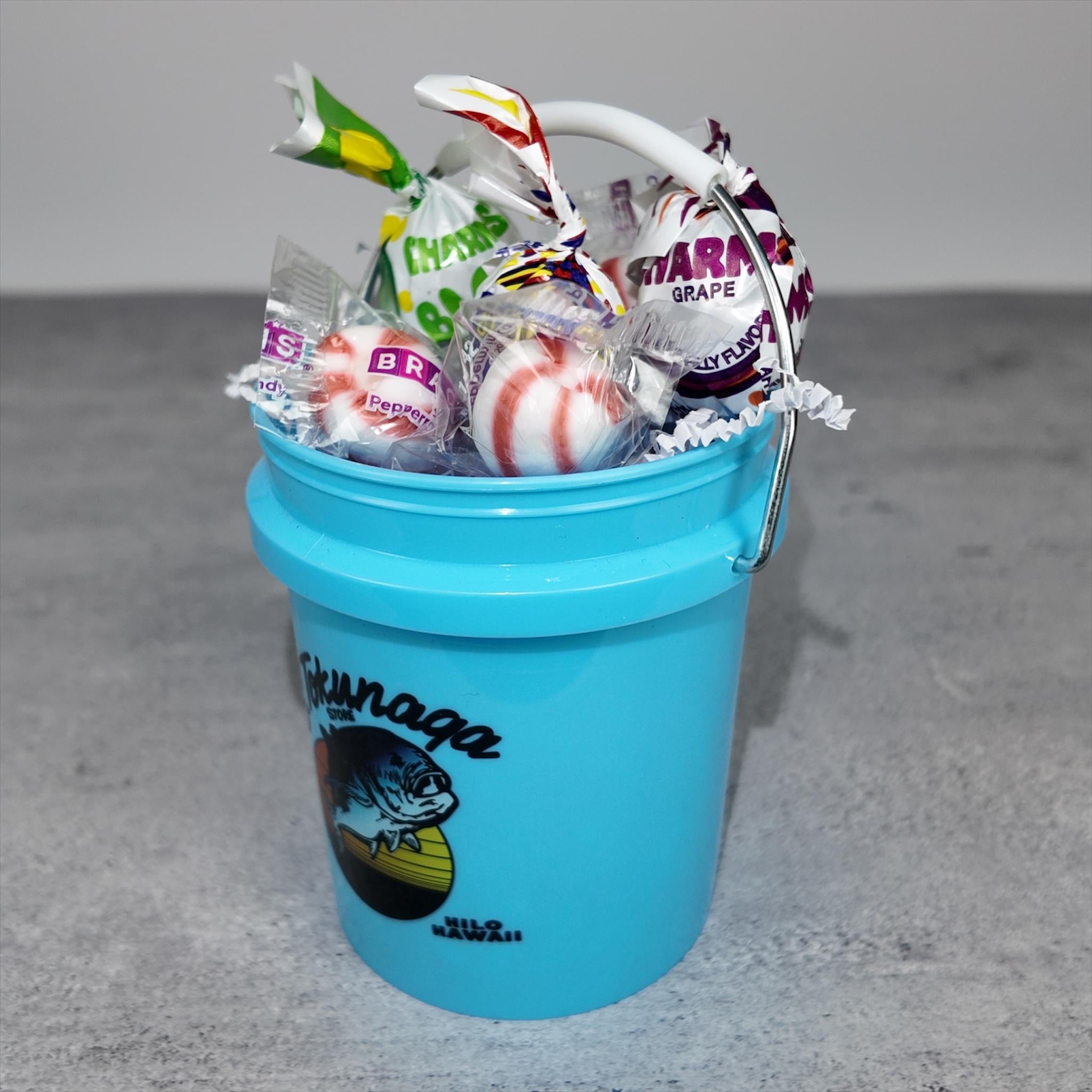 Tropical Mini Bucket Candy Gift Basket Set – Light Blue Treat Bundle