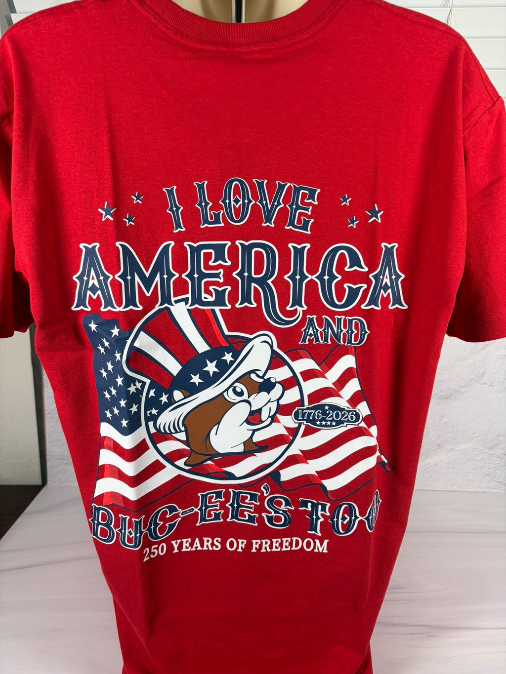 America 250 Patriotic T-Shirt Bundle – Beaver Pin & Stamp Commemorative Set
