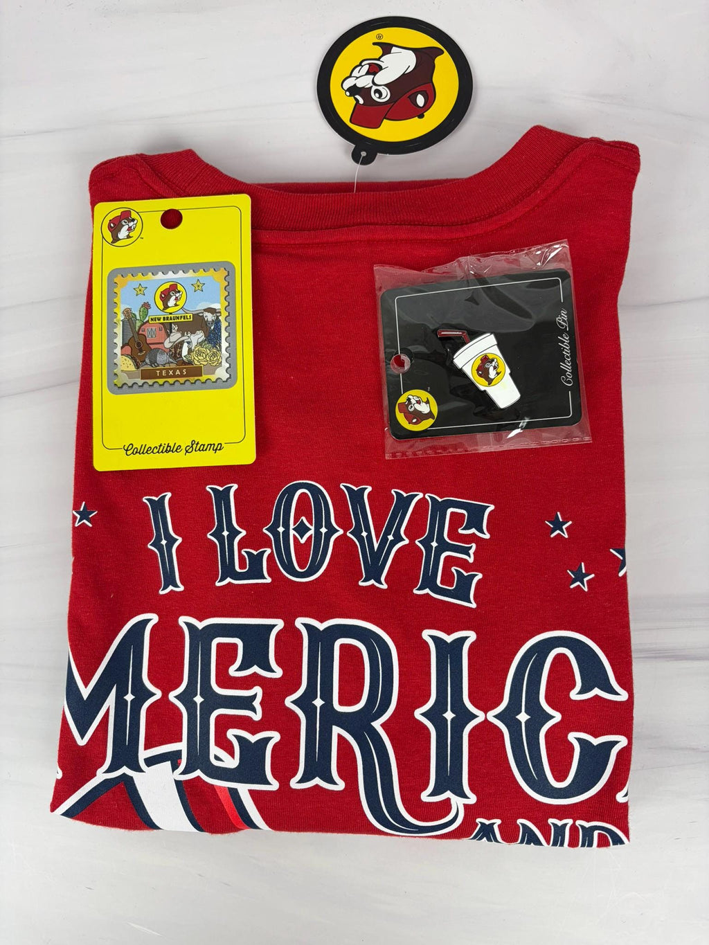 America 250 Patriotic T-Shirt Bundle – Beaver Pin & Stamp Commemorative Set