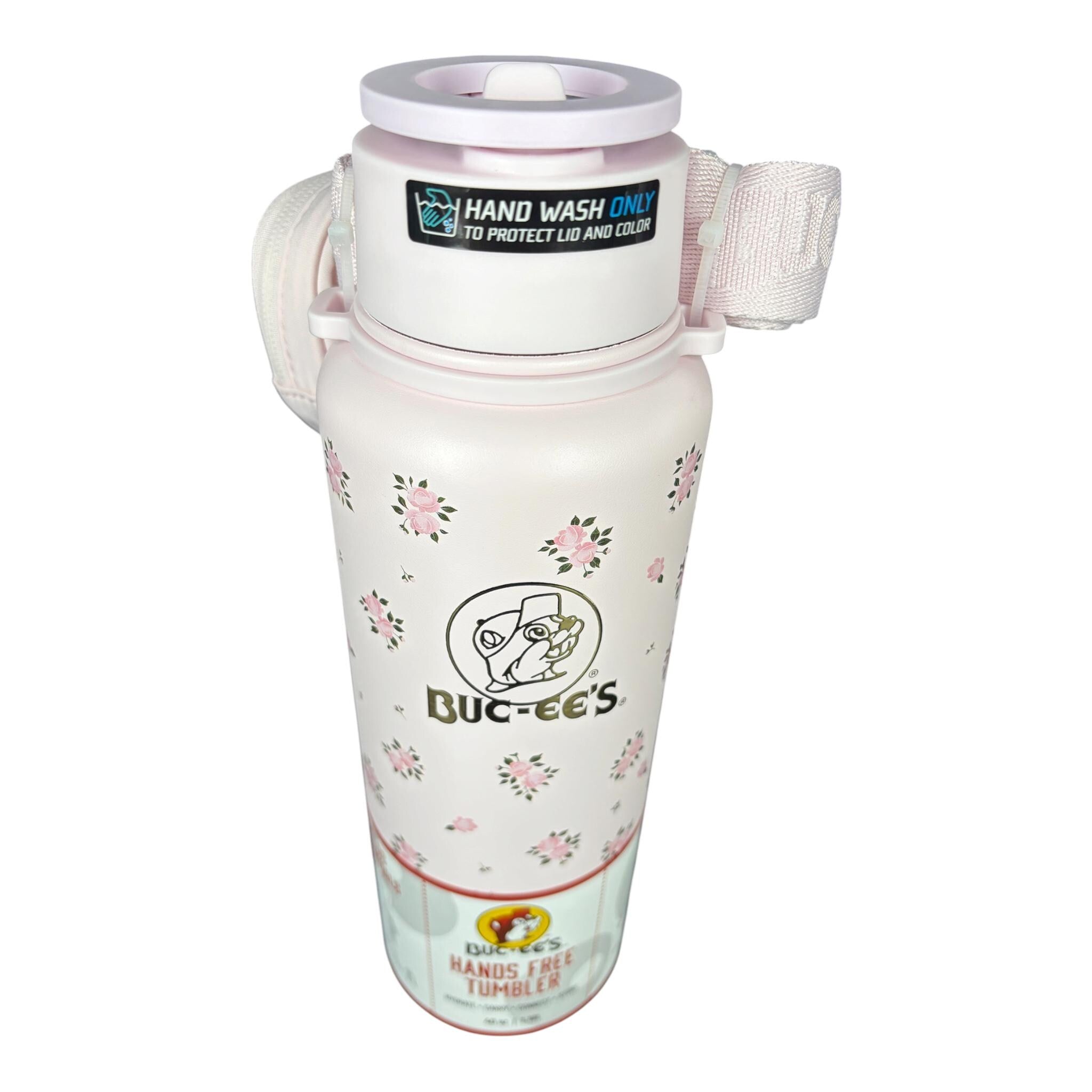 Pink Floral 40 oz Hands-Free Tumbler with Candy Bundle