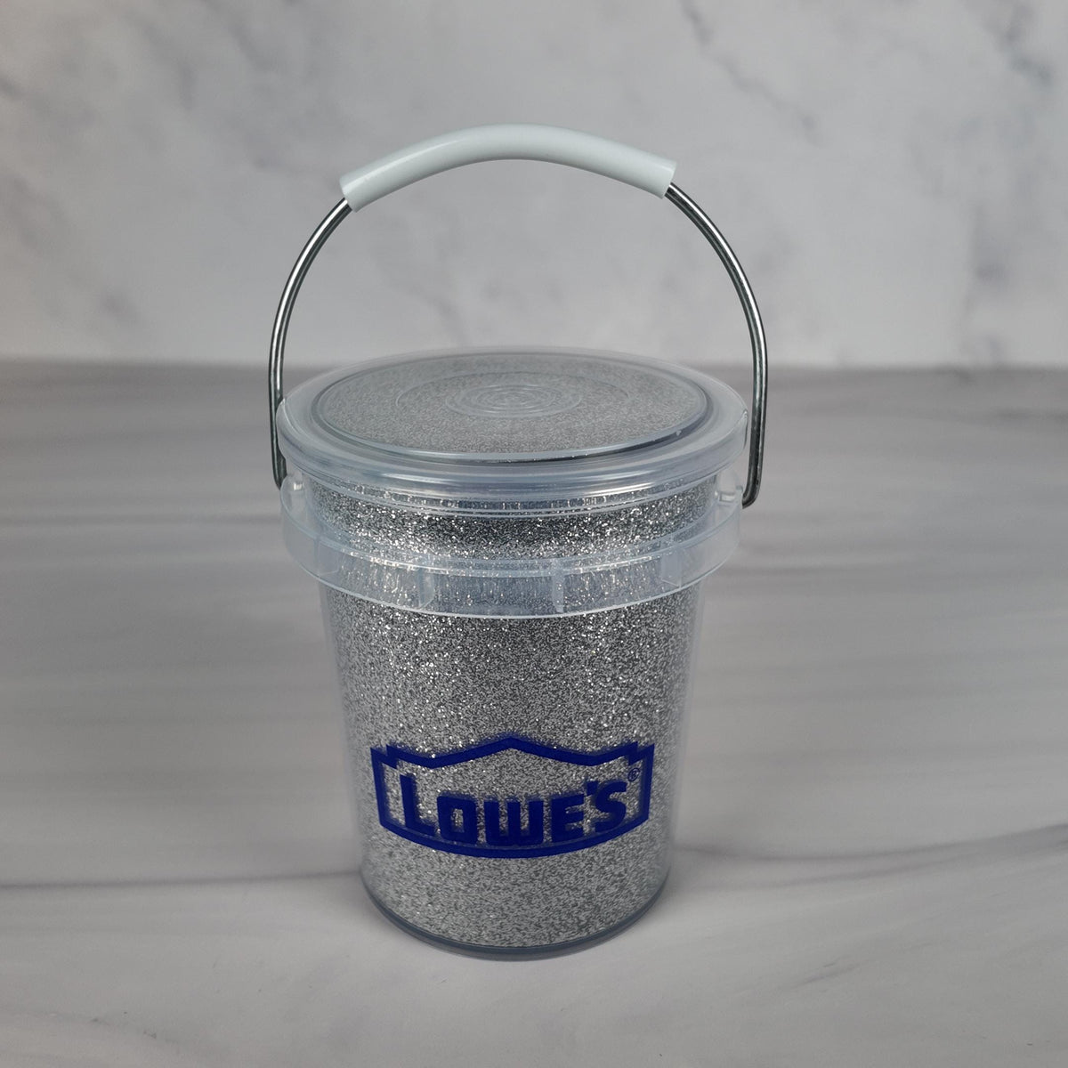 Silver Glitter Mini Bucket Gift Basket