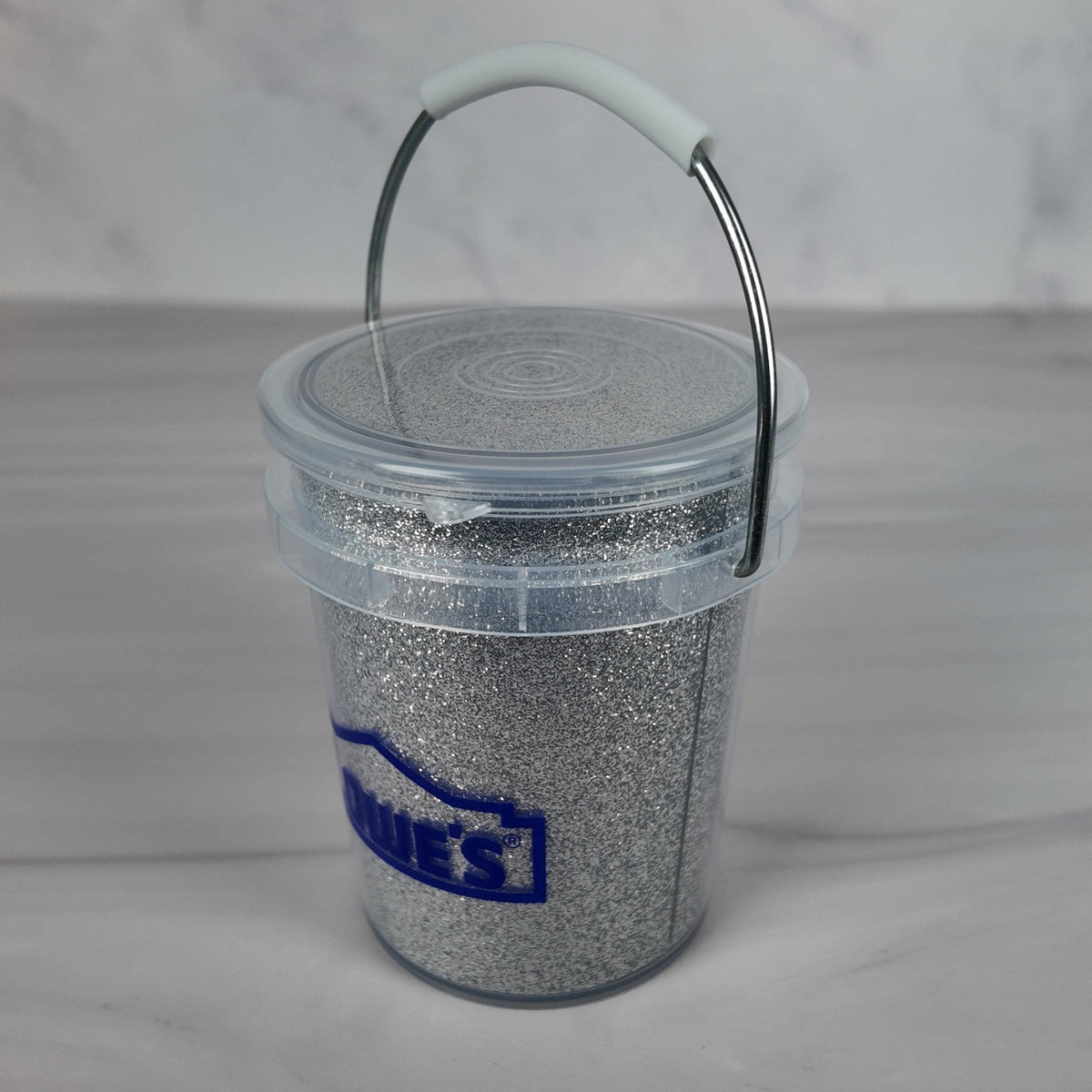 Silver Glitter Mini Bucket Gift Basket