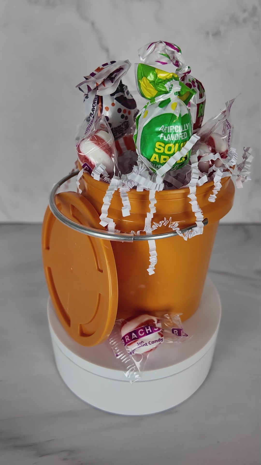 Collectible Orange Mini Bucket Gift Basket (Pet)
