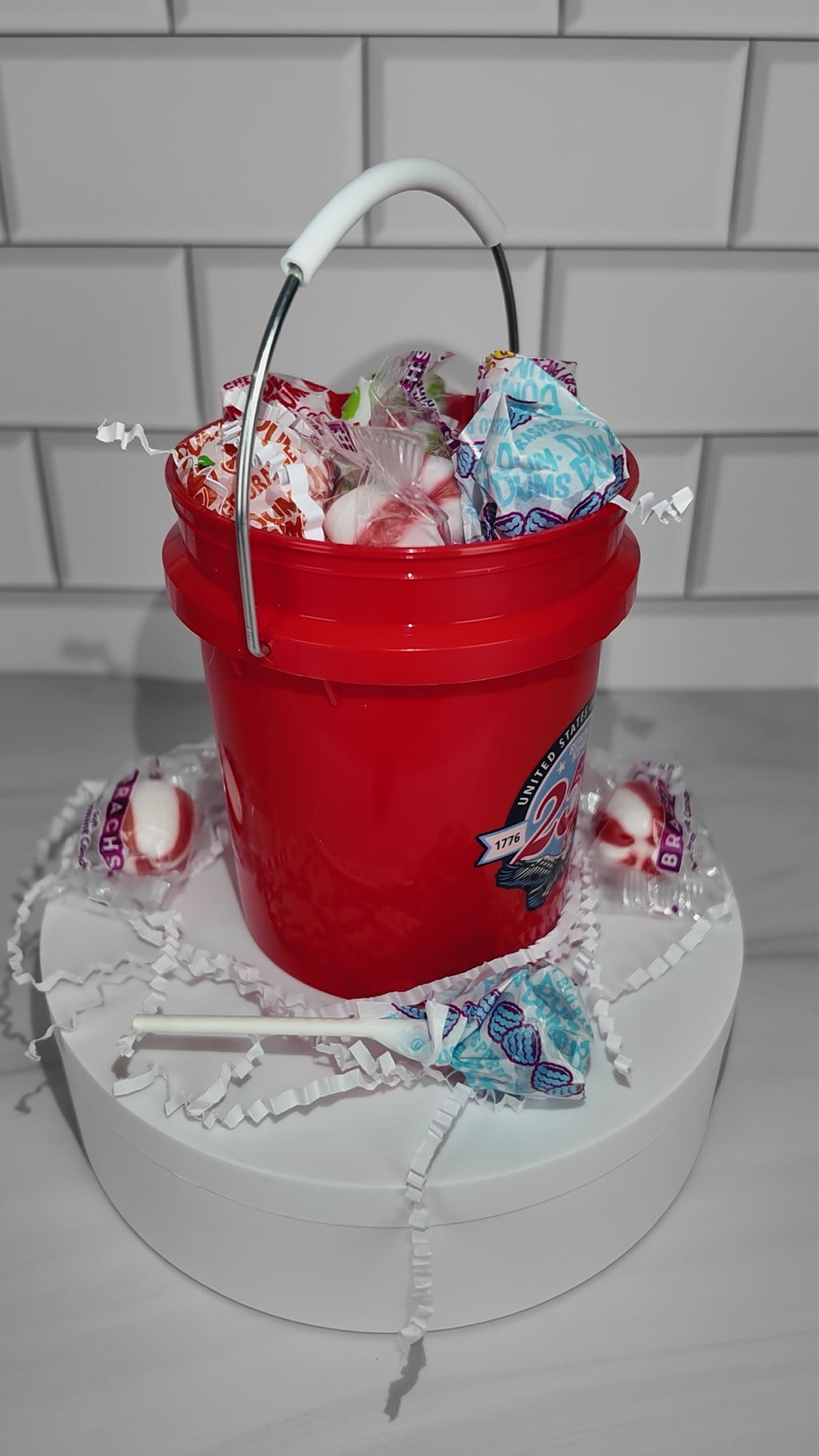 America 250 Years Mini Bucket Peppermint Lollipop Gift Set (Rural King)