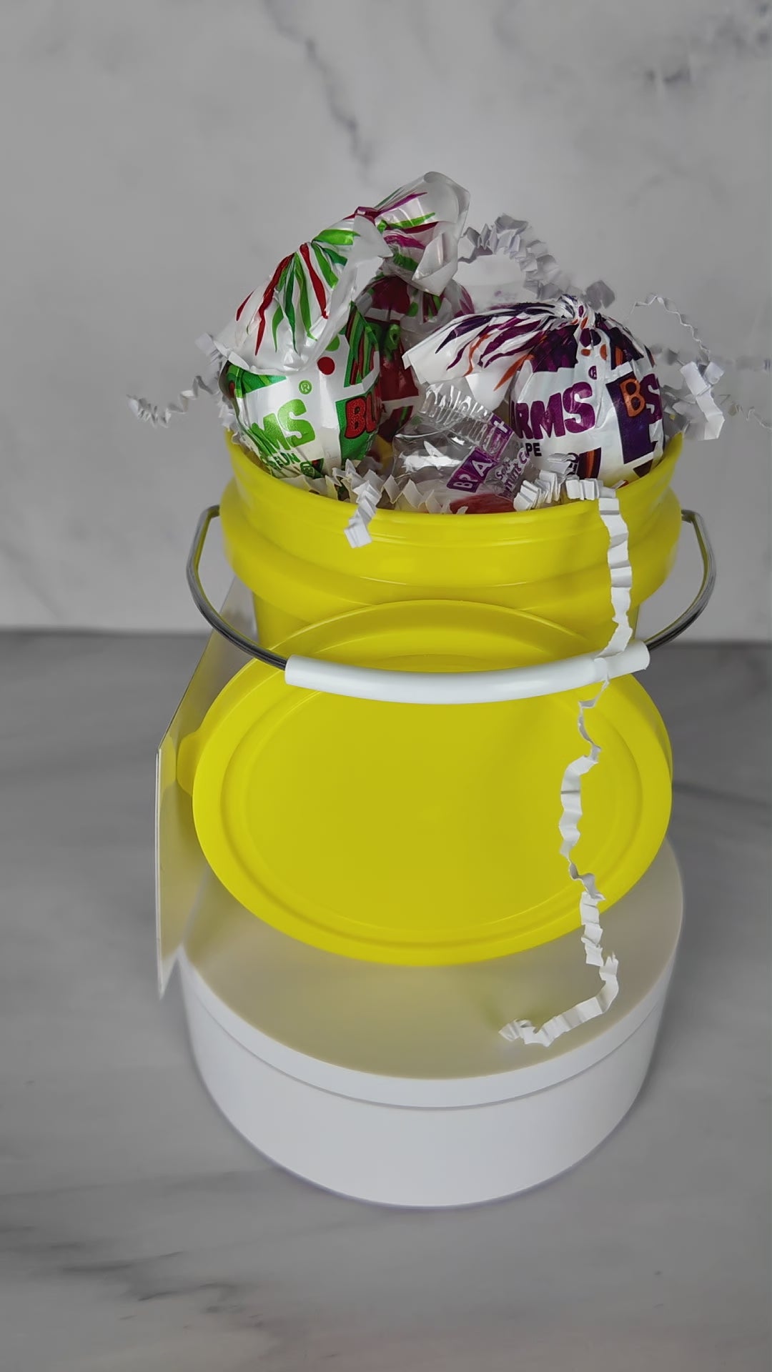 Collectible Mini Bucket Gift Basket – Gold-Yellow (KB)