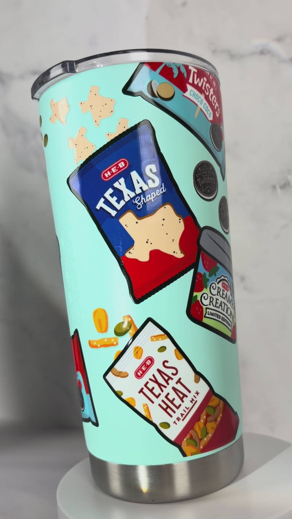 H-E-B KODI 22 oz Insulated Stainless Steel Tumbler with Handle – Teal Summer Snacks Travel Cup