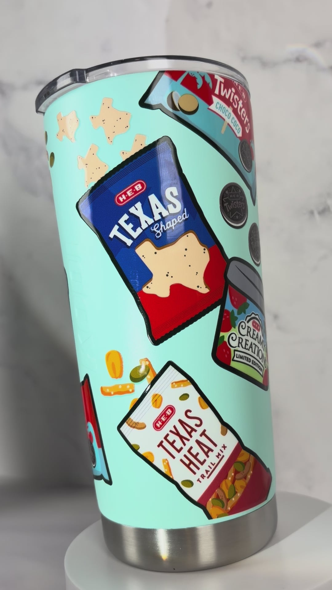 H-E-B KODI 22 oz Insulated Stainless Steel Tumbler with Handle – Teal Summer Snacks Travel Cup